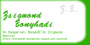 zsigmond bonyhadi business card